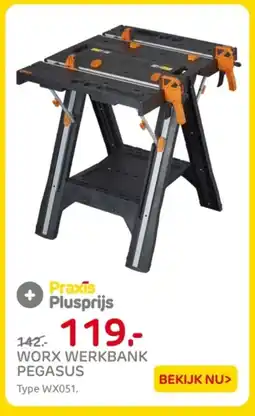 Praxis Worx werkbank pegasus aanbieding