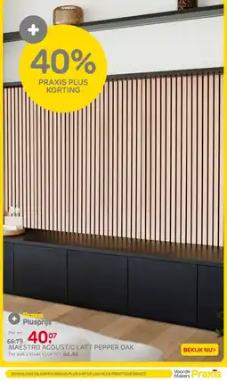 Praxis Maestro acoustic latt pepper oak aanbieding