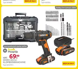 Praxis Worx accu klopboormachine aanbieding