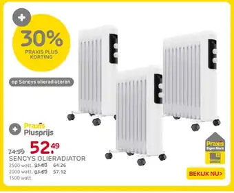 Praxis Op Sencys olieradiatoren aanbieding
