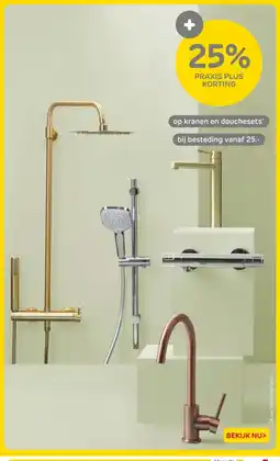 Praxis Op kranen en douchesets aanbieding