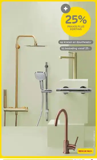 Praxis Op kranen en douchesets aanbieding
