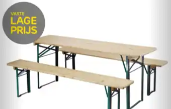 Praxis Biertafel met 2 banken aanbieding