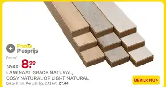 Praxis Laminaat grace natural, cosy natural of light natural aanbieding