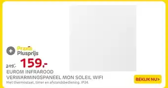 Praxis Eurom infrarood verwarmingspaneel mon soleil wifi aanbieding