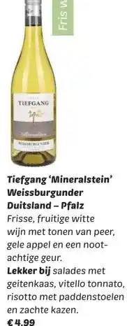 Dekamarkt Tiefgang 'Mineralstein' Weissburgunder Duitsland-Pfalz aanbieding