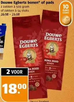 Poiesz Douwe Egberts bonen of pads aanbieding
