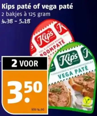 Poiesz Kips paté of vega paté aanbieding