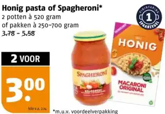 Poiesz Honig pasta of Spagheroni aanbieding