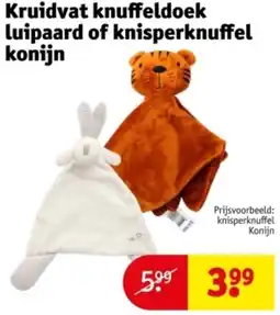 Kruidvat Kruidvat knuffeldoek Luipaard of knisperknuffel konijn aanbieding