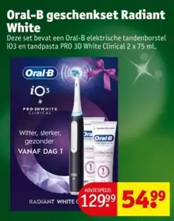 Kruidvat Oral-B geschenkset Radiant White aanbieding