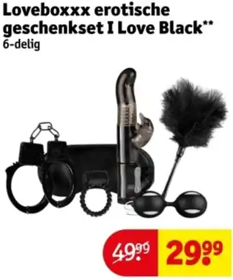 Kruidvat Loveboxxx erotische geschenkset I Love Black aanbieding