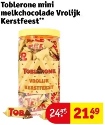 Kruidvat Toblerone mini melkchocolade Vrolijk Kerstfeest aanbieding