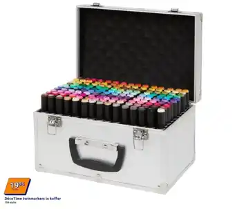 Action DécoTime twinmarkers in koffer aanbieding