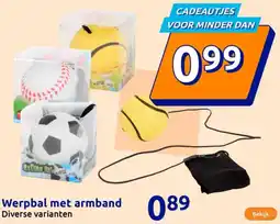 Action Werpbal met armband aanbieding