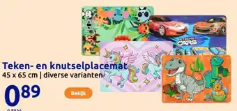 Action Teken en knutselplacemat aanbieding