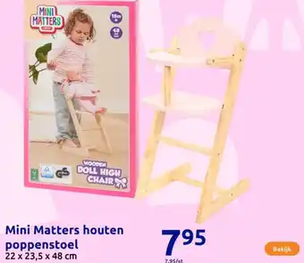 Action Mini Matters houten poppenstoel aanbieding