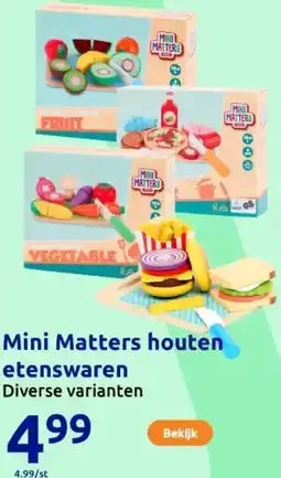 Action Mini Matters houten etenswaren aanbieding