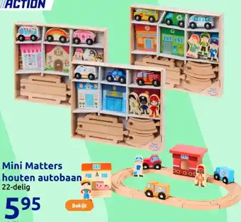 Action Mini Matters houten autobaan aanbieding