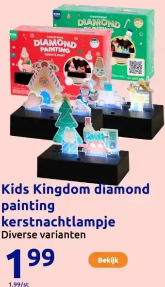 Action Kids Kingdom diamond painting kerstnachtlampje aanbieding