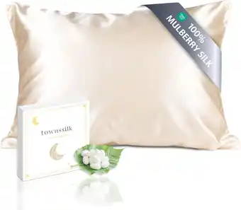 Amazon townssilk Kussensloop, 100% zijde, 19 momme, 1 stuk, 50 x 70 cm, taupe aanbieding