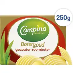 Jumbo Campina Botergoud Gezouten Roomboter 250 g aanbieding