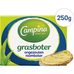 Jumbo Campina Botergoud Ongezouten Grasboter 250 g aanbieding