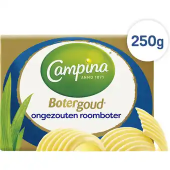 Jumbo Campina Botergoud Ongezouten Roomboter 250 g aanbieding