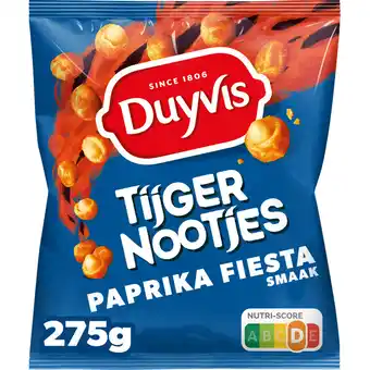 Jumbo Duyvis Tijgernootjes Fiesta Paprika Pinda Noten 275 gr aanbieding