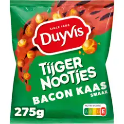 Jumbo Duyvis Tijgernootjes Bacon Kaas Pinda Noten 275 gr aanbieding