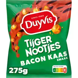 Jumbo Duyvis Tijgernootjes Bacon Kaas Pinda Noten 275 gr aanbieding