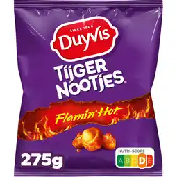 Jumbo Duyvis Tijgernootjes Flamin Hot Pinda Noten 275 gr aanbieding
