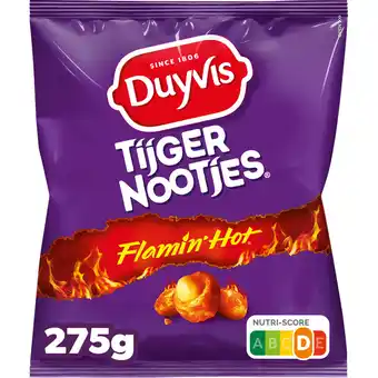 Jumbo Duyvis Tijgernootjes Flamin Hot Pinda Noten 275 gr aanbieding