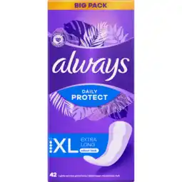 Jumbo Always Daily Protect Extra Long Odour Block technologie Inlegkruisjes x42 aanbieding
