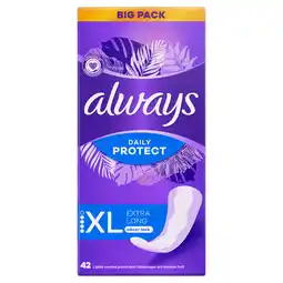 Jumbo Always Daily Protect Extra Long Odour Block technologie Inlegkruisjes x42 aanbieding