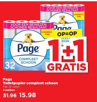 PLUS Page Toiletpapier compleet schoon pak 32 rollen 2 pakken aanbieding