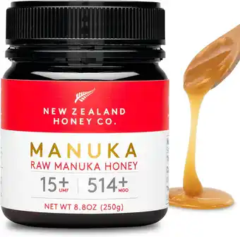 Amazon New Zealand Honey Co. Rauwe Manuka-honing UMF 15+ / MGO 514+ | 250g aanbieding