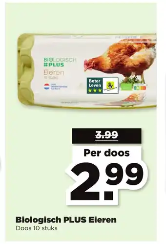 PLUS Biologisch plus Eieren 10 stuks aanbieding