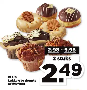 PLUS Plus Lekkerste donuts of muffins aanbieding