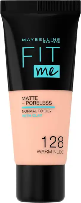 Amazon Maybelline New York - Fit Me Matte + Poreless Foundation - 128 Warm Nude - Medium Dekkende Foundatio aanbieding
