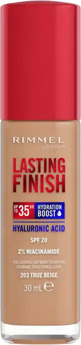 Amazon Rimmel London Lasting Finish 35 Hour Foundation - 203 - True Beige, 30 ml aanbieding
