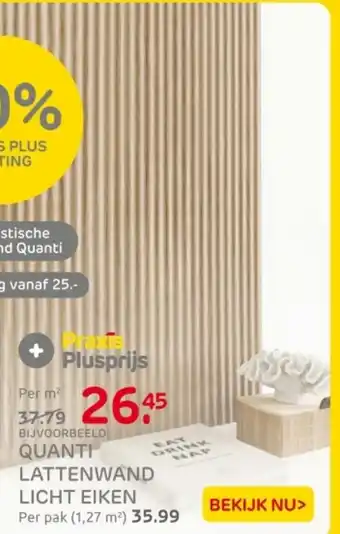Praxis Quanti lattenwand licht eiken aanbieding