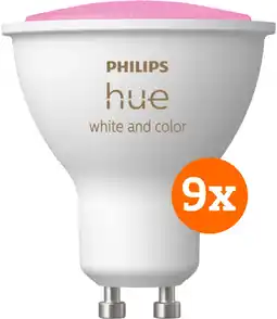 Coolblue Philips Hue White and Color GU10 9-pack aanbieding