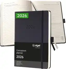 Amazon SIGEL C2610 Tageskalender Conceptum 2026, ca. A5, , schwarz: Agenda Conceptum, Classic, Hardcover aanbieding