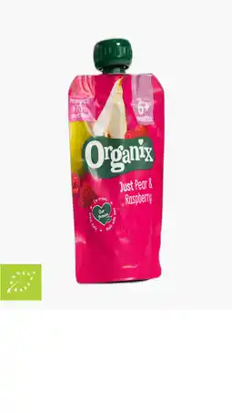Flink Organix Knijpfruit peer en framboos 6m 100g aanbieding