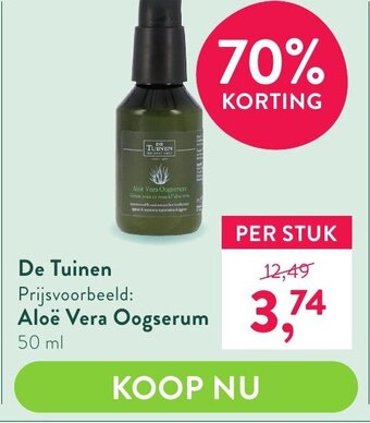 Holland & Barrett De Tuinen Aloe Vera Oogserum 50ml aanbieding