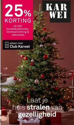 Karwei Op alle kunstkerstbomen, kerstverlichting & decoratie aanbieding