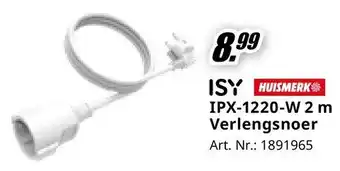 MediaMarkt ISY IPX-1220-W 2 m Verlengsnoer aanbieding