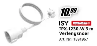 MediaMarkt ISY IPX-1230-W 3 m Verlengsnoer aanbieding