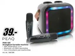 MediaMarkt PEAQ PKM-100 Draagbare karaoke machine aanbieding